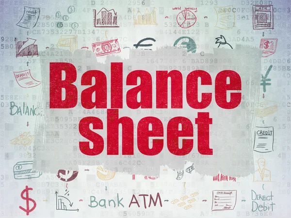 Money concept: Balance Sheet on Digital Paper background — 图库照片