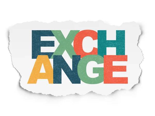 Valuta-konceptet: Exchange på sönderrivet papper bakgrund — Stockfoto