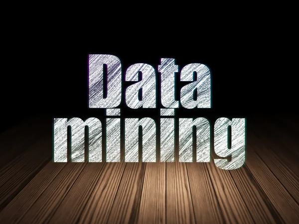 Datenkonzept: Data Mining im Grunge Dark Room — Stockfoto