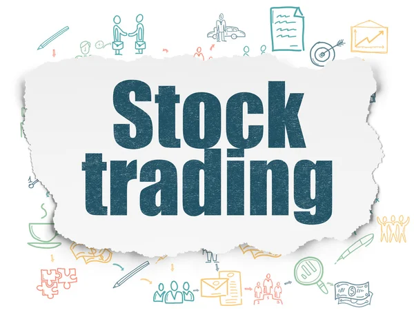 Concetto di finanza: Stock Trading su sfondo carta strappata — Foto Stock