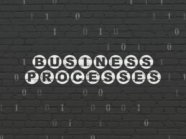 Conceito de finanças: Processos de negócios no fundo da parede — Fotografia de Stock
