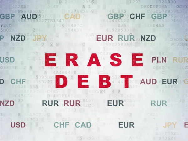 Finance concept: Erase Debt on Digital Paper background — Stock Photo, Image