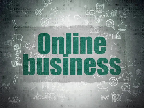 Concetto di business: Business online su sfondo carta digitale — Foto Stock