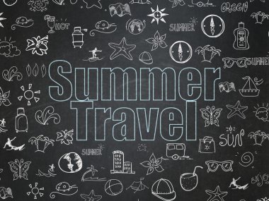 Tourism concept: Summer Travel on School Board background