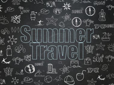 Tourism concept: Summer Travel on School Board background