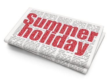 Vacation concept: Summer Holiday on Newspaper background
