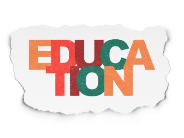Eğitim kavramı: eğitim Tarih Torn kağıt arka plan