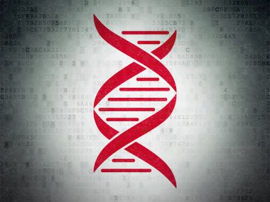 Bilim konsepti: Dijital Kağıt arkaplanındaki DNA