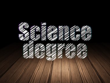 Bilim kavramı: grunge karanlık odada bilim derecesi