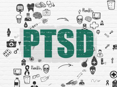 Tıp kavramı: TSSB duvar arka plan üzerinde