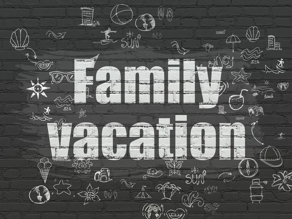 Vacation concept: Family Vacation on wall background — Stock Photo, Image