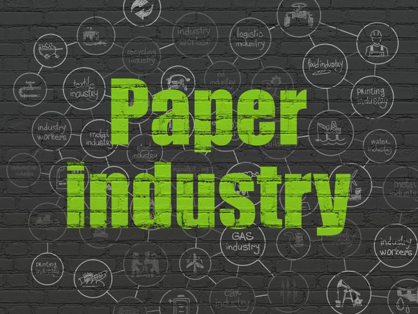 Concepto de fabricación: Industria del papel sobre fondo de pared —  Fotos de Stock