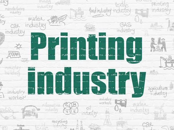Koncepcja przemysłu: Przemysł drukarski na tle ściany — Zdjęcie stockowe
