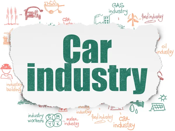 Industry concept: Car Industry on Torn Paper background — Stockfoto