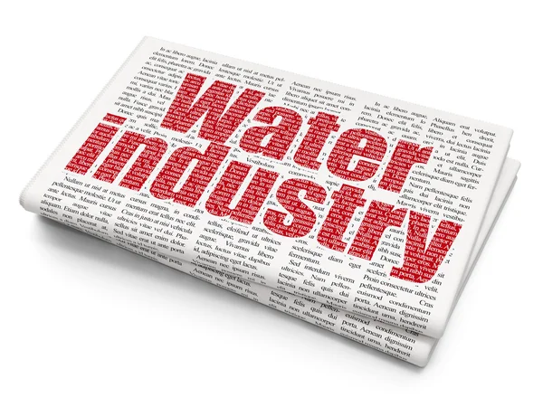 Concepto de industria: Industria del agua en el fondo del periódico — Foto de Stock
