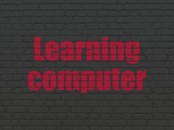 Education concept: Learning Computer on wall background — Stock Photo, Image