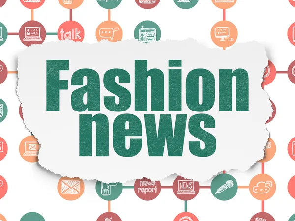 Concetto di notizie: Fashion News su sfondo carta strappata — Foto Stock