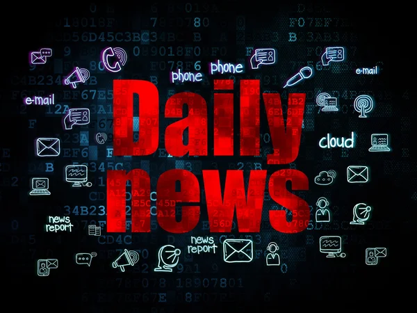 Nieuws begrip: Daily News op digitale achtergrond — Stockfoto