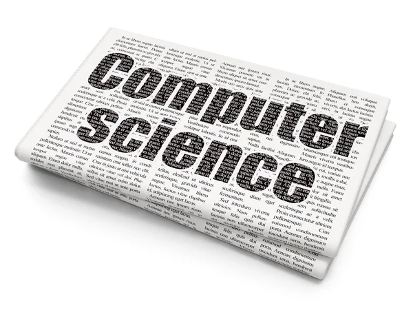 Концепция науки: информатика на фоне газет — стоковое фото