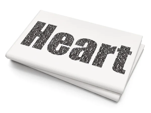 Conceito de cuidados de saúde: Coração sobre fundo de jornal em branco — Fotografia de Stock