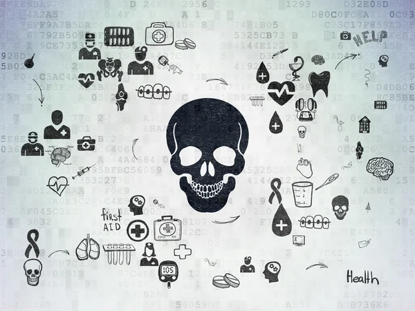 Healthcare concept: Scull on Digital Paper background — Stock Photo, Image