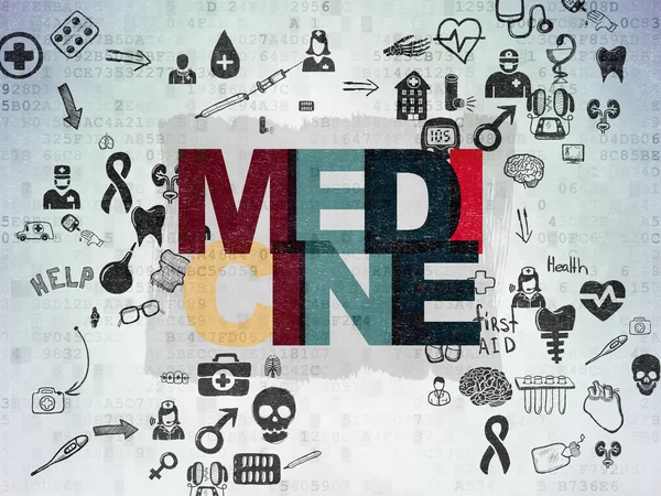 Healthcare concept: Medicine on Digital Paper background — Stok fotoğraf