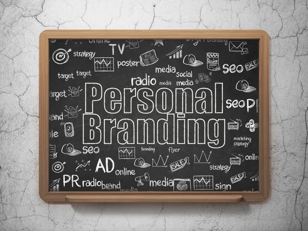 Advertising concept: Personal Branding on School Board background — Stock Photo, Image