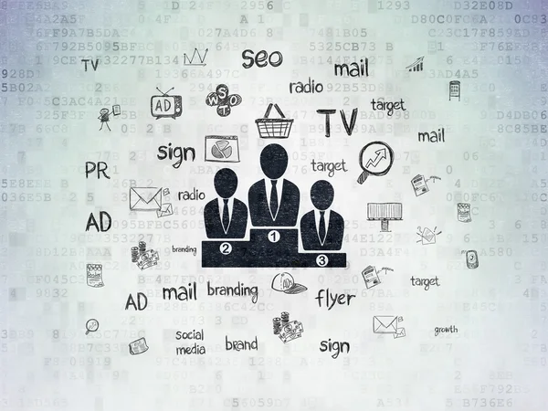 Advertising concept: Business Team on Digital Paper background — Stok fotoğraf