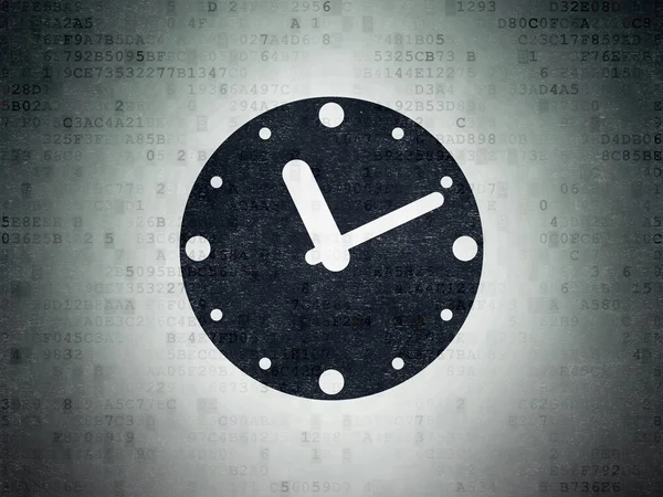 时间概念: 时钟数字纸张背景上 — 图库照片