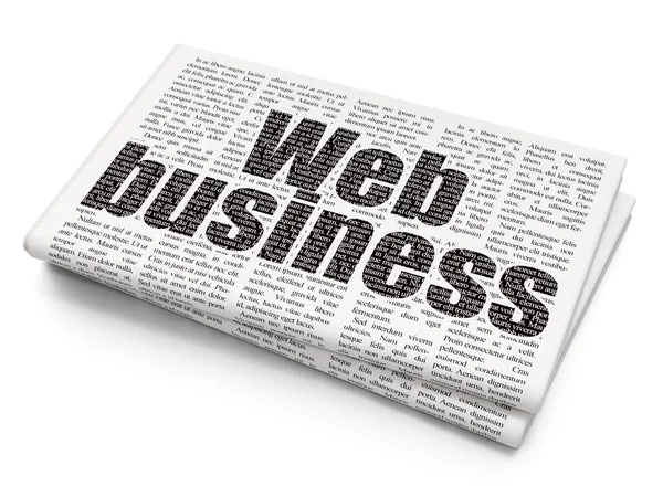 Concepto de diseño web: Web Business en el fondo del periódico — Foto de Stock