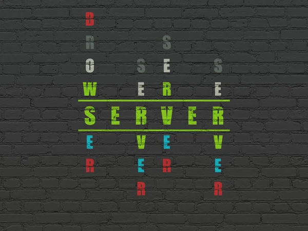 Web development concept: word Server in solving Crossword Puzzle — ストック写真