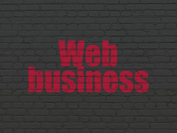 Conceito de Web design: Web Business no fundo da parede — Fotografia de Stock