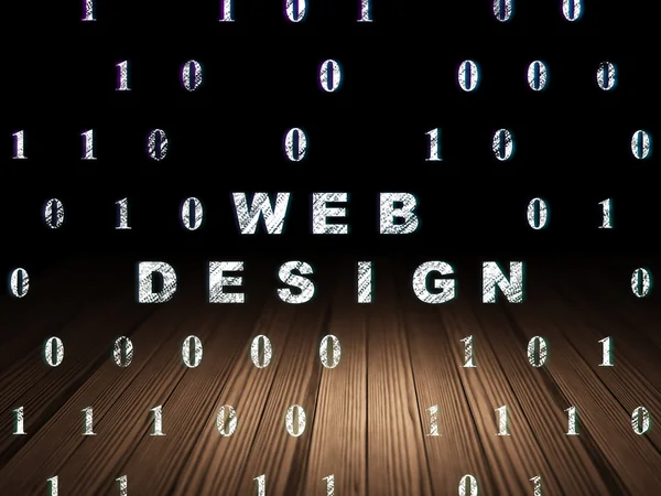 Concepto de diseño web: Diseño web en sala oscura grunge — Foto de Stock
