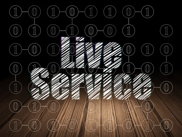 Концепція бізнесу: Live Service в гранжевій темній кімнаті — стокове фото