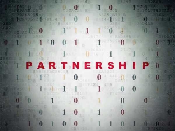 Koncepcja Biznesowa: partnerstwo na tle papier Digital — Zdjęcie stockowe
