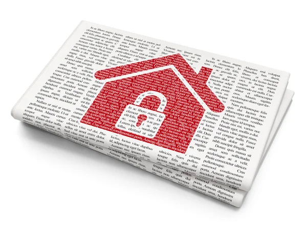 Business concept: Home on Newspaper background — Stockfoto