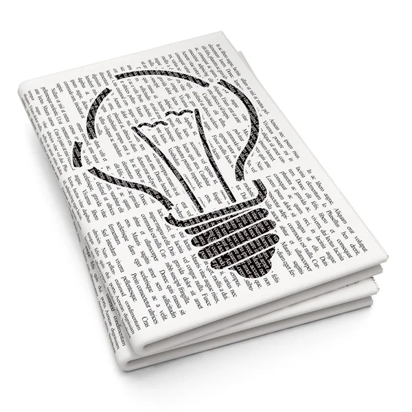 Finance concept: Light Bulb on Newspaper background — Stock Photo, Image