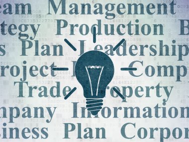 Ekonomi kavramı: ampul dijital kağıt arka plan üzerinde