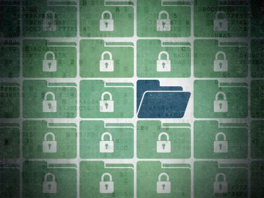 Safety concept: folder icon on Digital Paper background