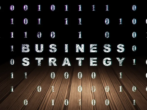 Podnikatelský koncept: obchodní strategie v temné místnosti grunge — Stock fotografie