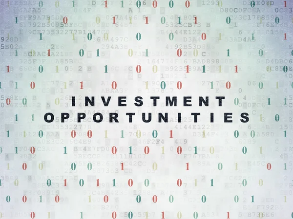 Forretningskonsept: Investeringsmuligheter på digital papirbakgrunn – stockfoto