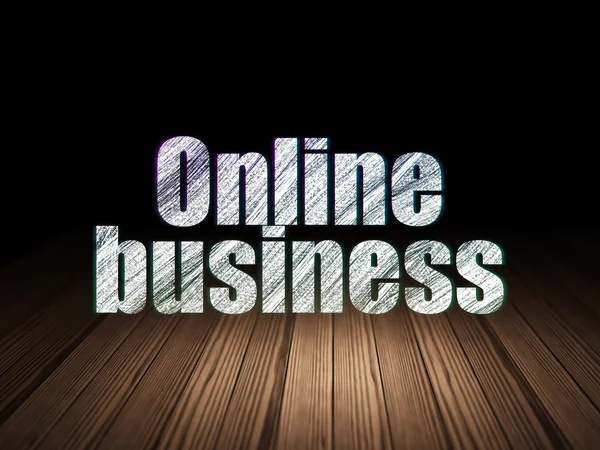 Affärsidé: Online Business i grunge mörkt rum — Stockfoto