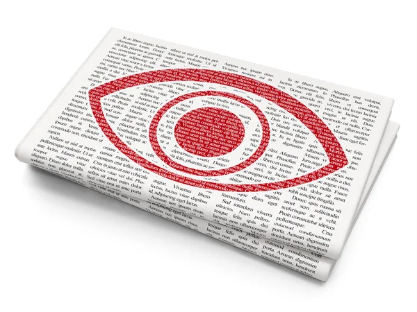 Security concept: Eye on Newspaper background — ストック写真