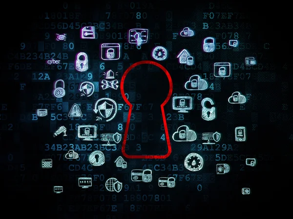 Security concept: Keyhole on Digital background — Stock Photo, Image