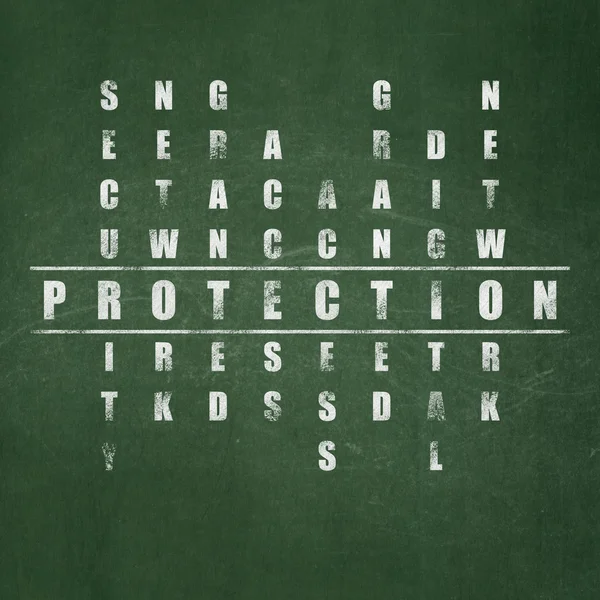 Security concept: word Protection in solving Crossword Puzzle — Stock Photo, Image