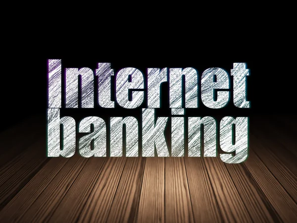 Currency concept: Internet Banking in grunge dark room — Stock Photo, Image