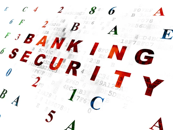 Concept de sécurité : Sécurité bancaire sur fond numérique — Photo