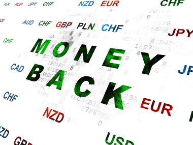 iş kavramı: dijital arka plan üzerinde geri para