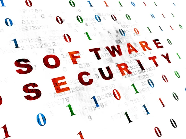 Concepto de protección: Seguridad del software en el fondo digital —  Fotos de Stock