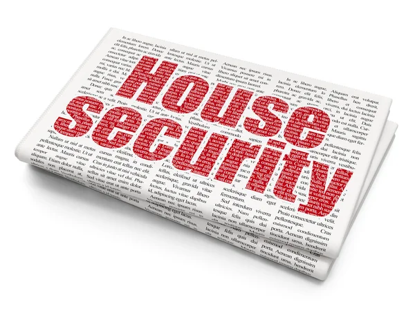 Privacy concept: House Security on Newspaper background — Stock fotografie